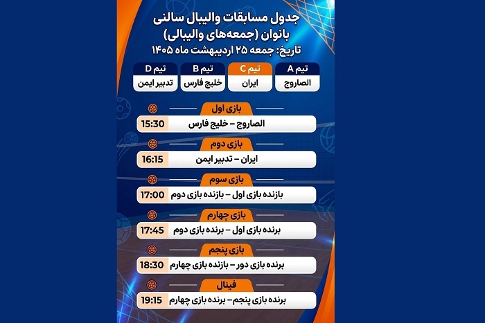 برگزاری مسابقات والیبال سالنی بانوان در کیش